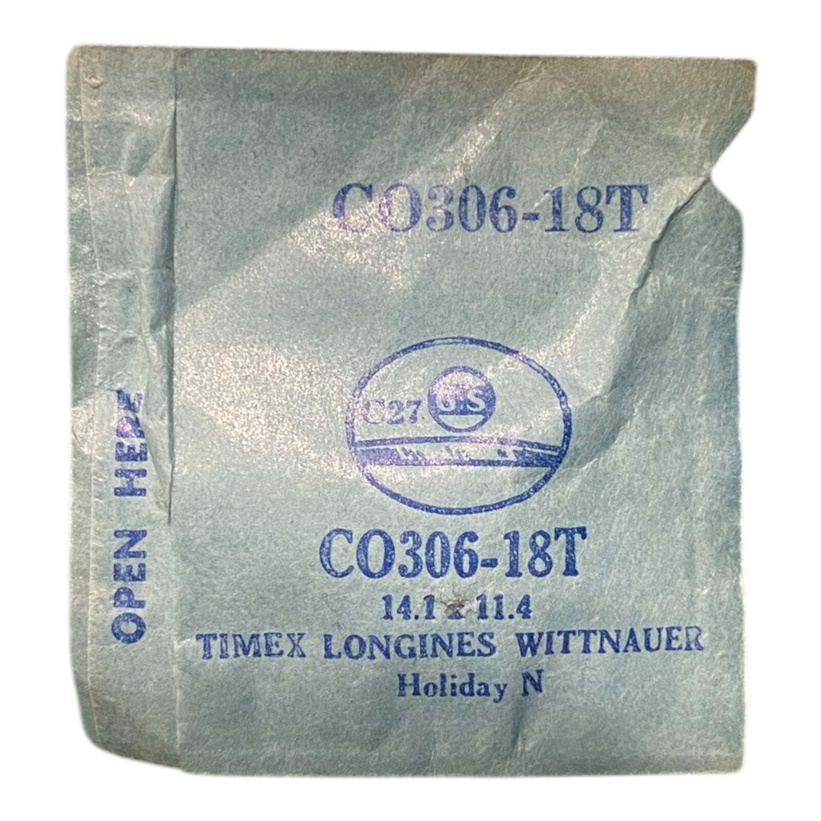 Germanow-Simon Mach (GS) CO306-18T Watch Crystal 14.1×11.4 NOS Part Flexo Timex