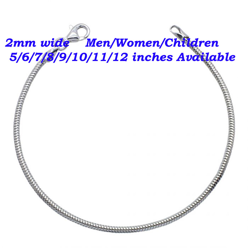 Genuine 925 Sterling Silver Snake Chain 5″ 6″ 7″ 8″ 9″ 10″ 12″ 16 18″ 20″-38inch