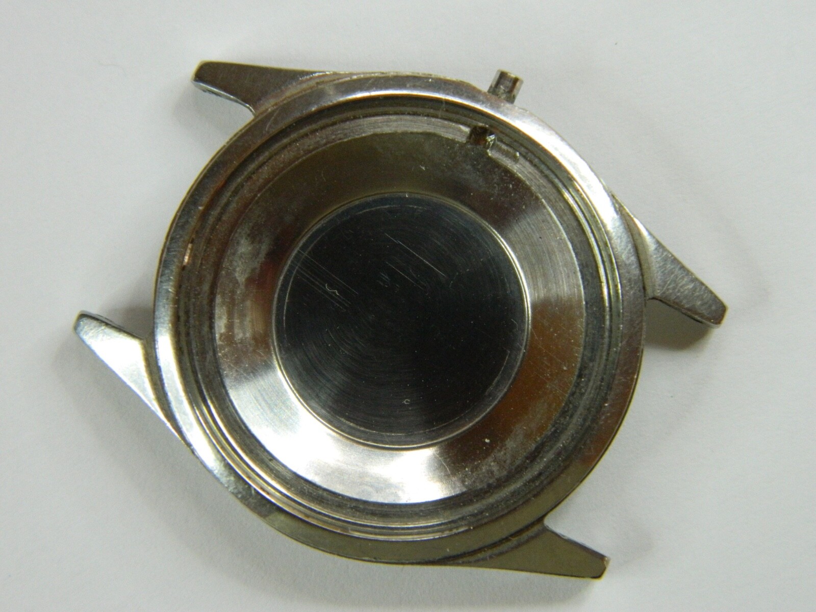 FINE VINTAGE BENRUS ? AUTOMATIC OPEN THRU CRYSTAL STAINLESS STEEL WATCH CASE