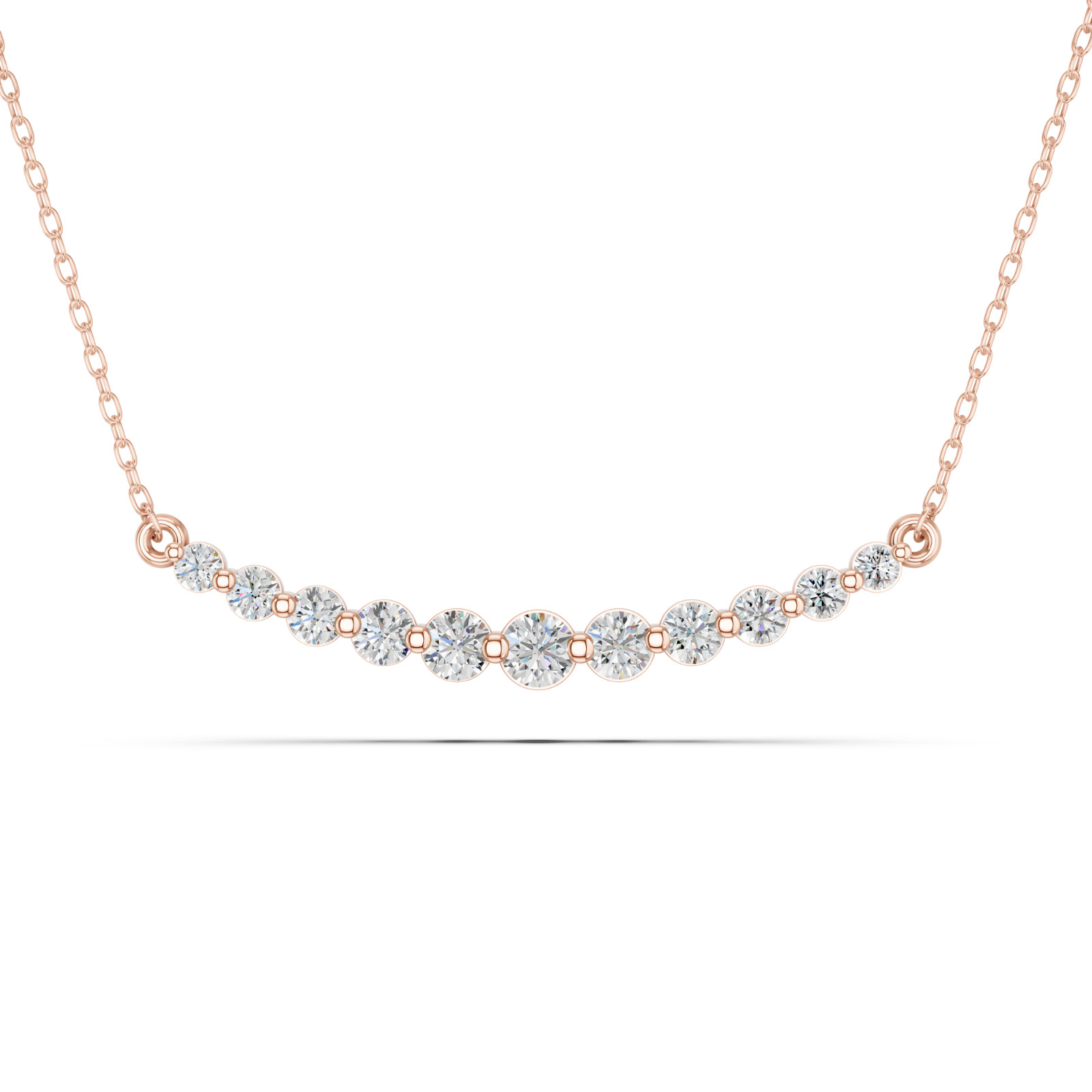 0.75Ct Round Moissanite Pendant Necklace 925 Silver 10K Gold Women Gift