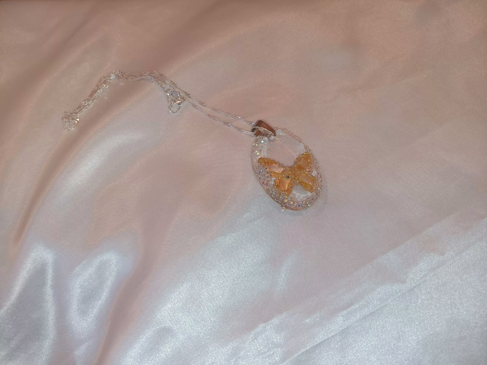 Crystal Butterfly Pendant Necklace, Reversible, Mother of Pearl The Perfect Gift