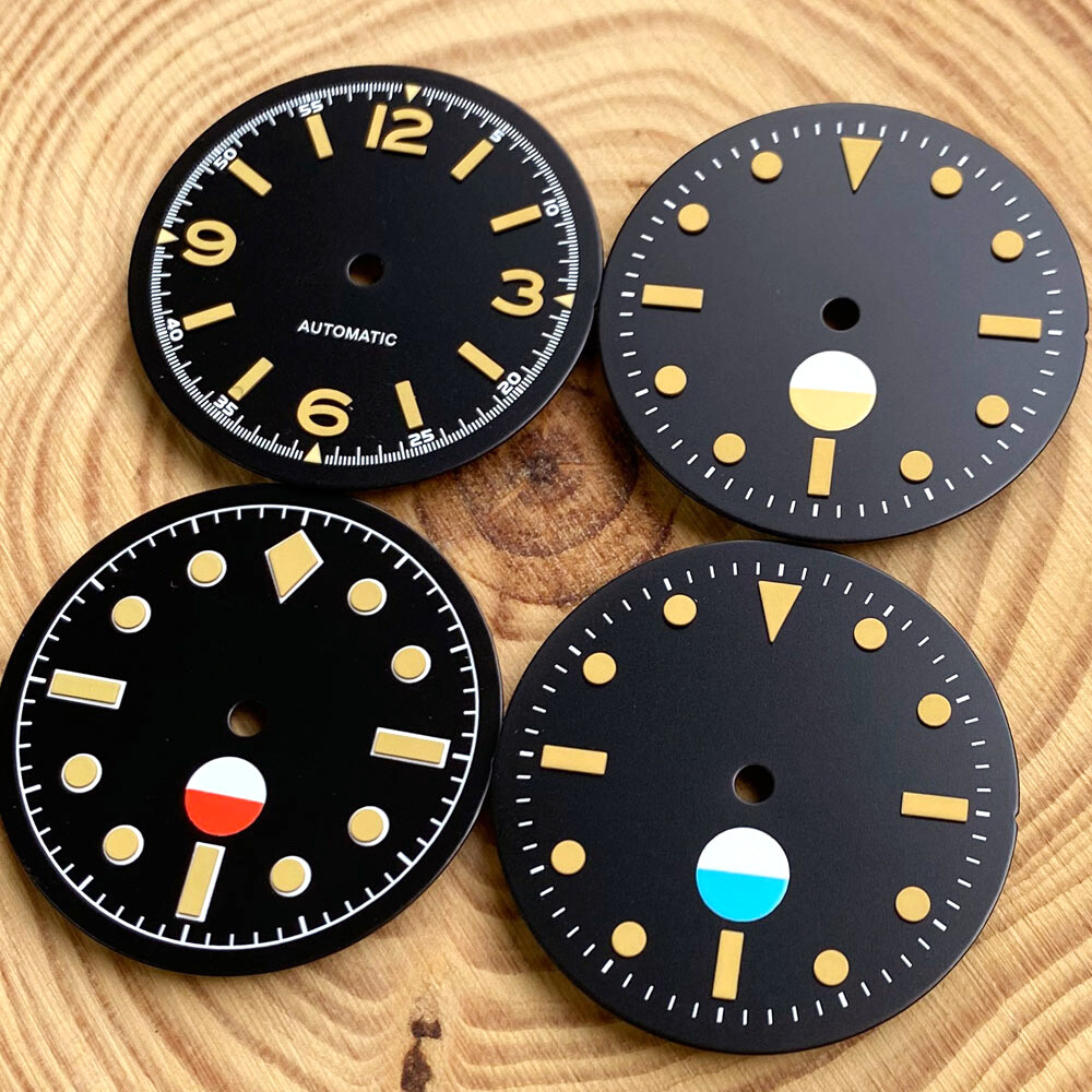 50-Fathoms 29mm Black Watch Dial Face Luminous Fit NH35 NH36 ETA2824 Miyota 8215