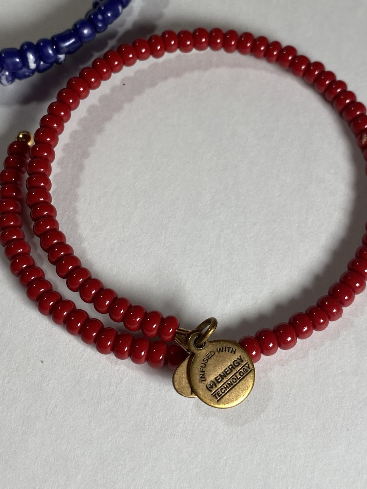 “Alex and Ani” – Vintage Sixty-Six Red & Blue Beaded Wrap Bracelet QTY 2 Energy