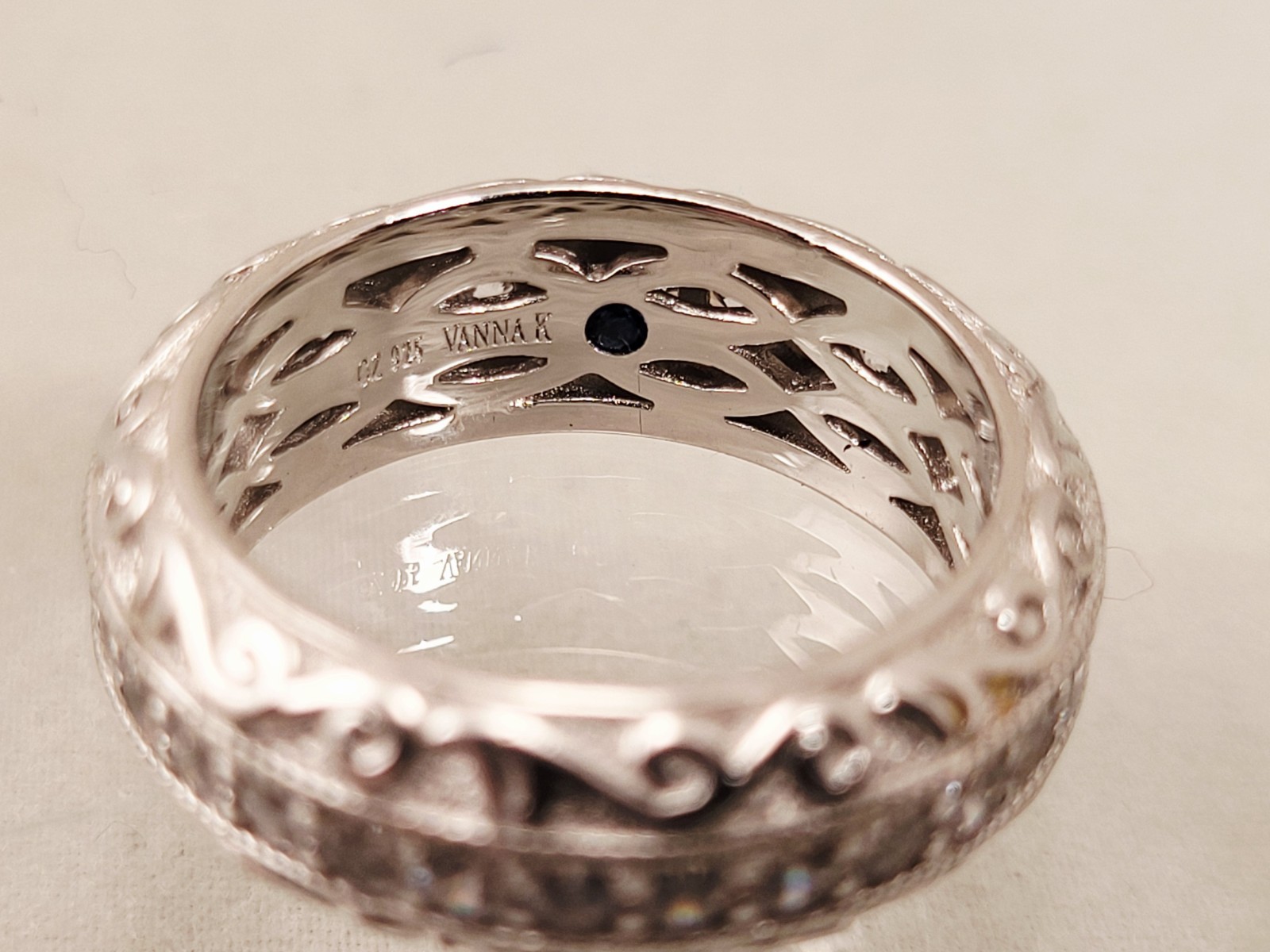 VANNA K for BELLA LUCE BEAUTIFUL ETERNITY STERLING SILVER CZ BAND RING SZ 6
