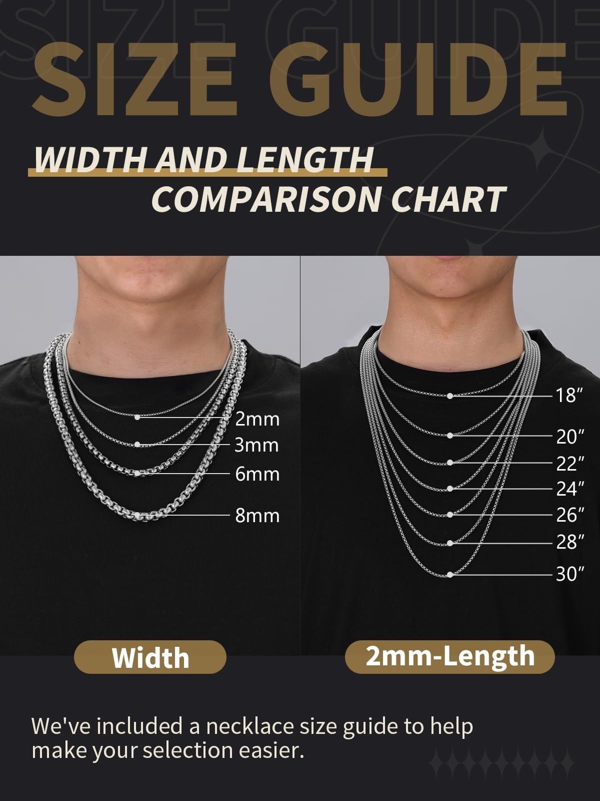 Stainless Steel Rolo Chain Necklace for Men & , 2mm Silver Round Necklace for…