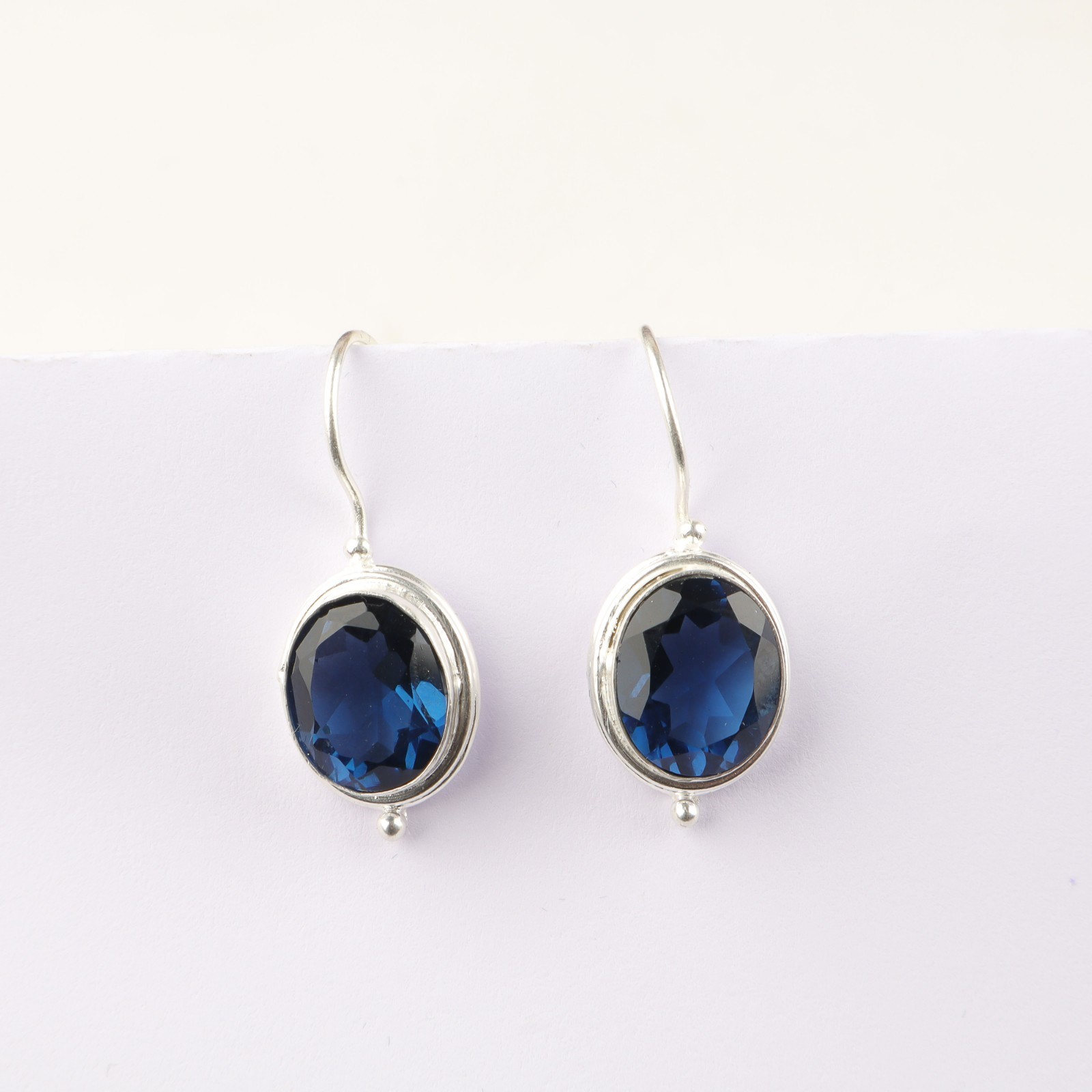 London Blue Topaz Gemstone 925 Sterling Silver Jewelry Birthstone Earrings 1.24″