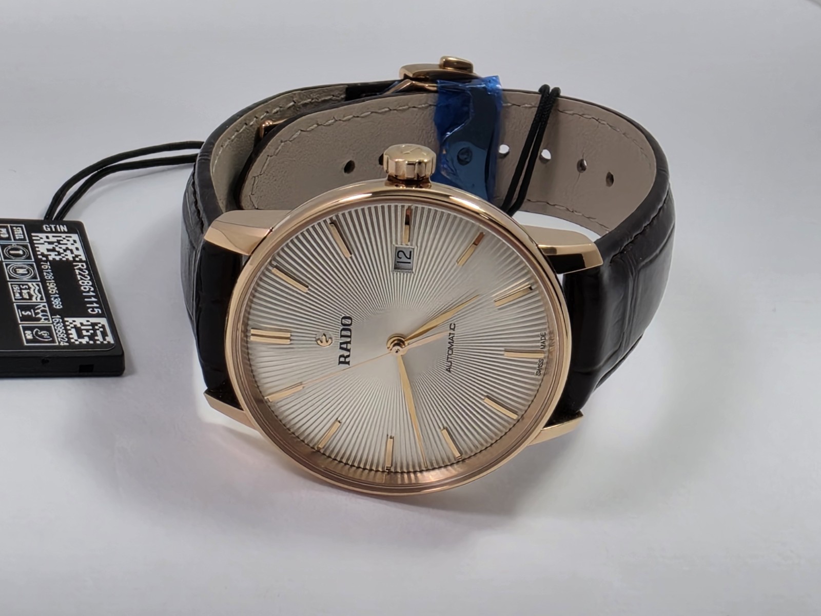 Rado Coupole SWISS Automatic Rose Gold Brown Leather Strap Men’s Watch R22861115