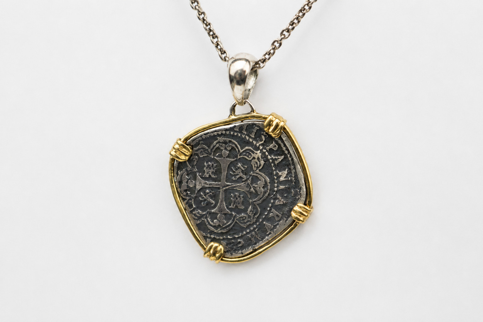 Colonial Pirate Cob Coin Pendant – Atocha Style 925 solid Sterling Silver 52mm