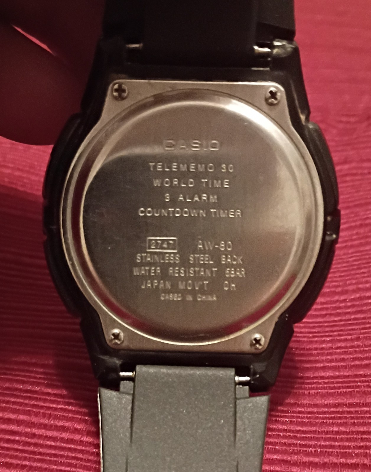 Casio Telememo 30 Analog-Digital Quartz Illuminator World Time WR 50m Black