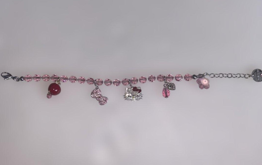 Unused Swarovski Hello Kitty Charm Bracelet Pink Crystal 20cm 7.9″ Rare Gift Box