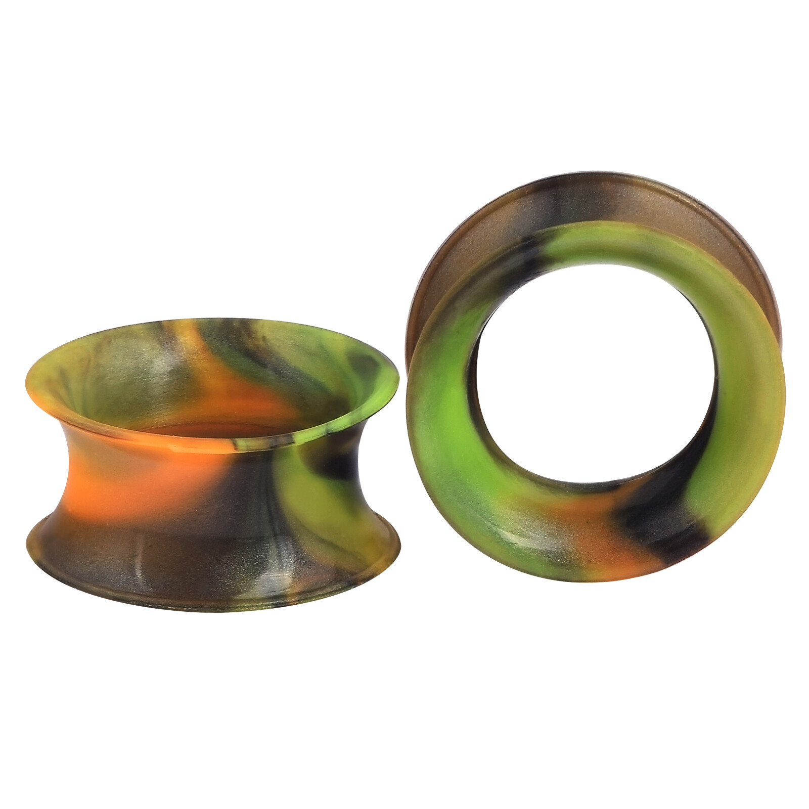 Pair Colorful Thin Silicone Ear Tunnels Plugs Gauges Earskin Earlets Flesh Gauge