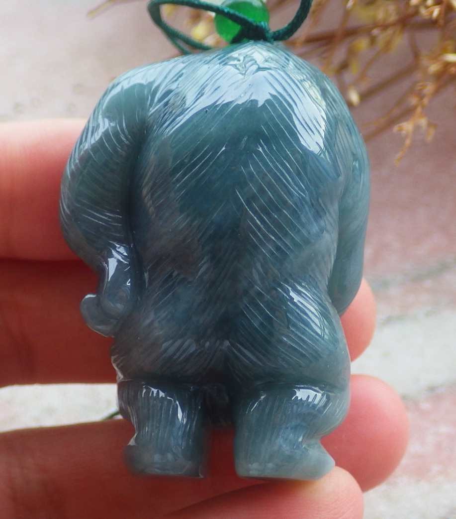 Video Certified Green Natural A Jade jadeite Pendant Orangutan Monkey 123969 TS