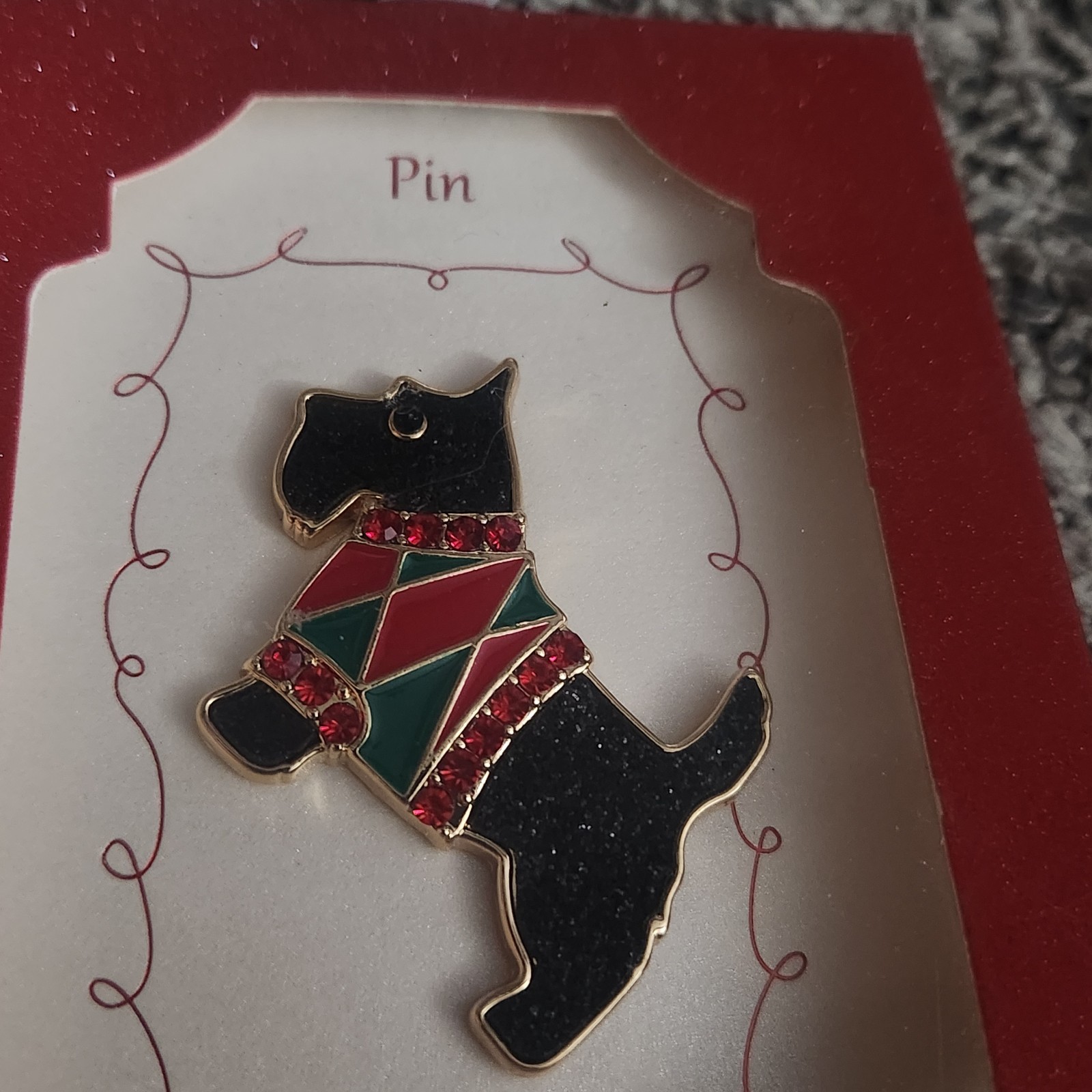 New Holiday Time Christmas Dog Pin