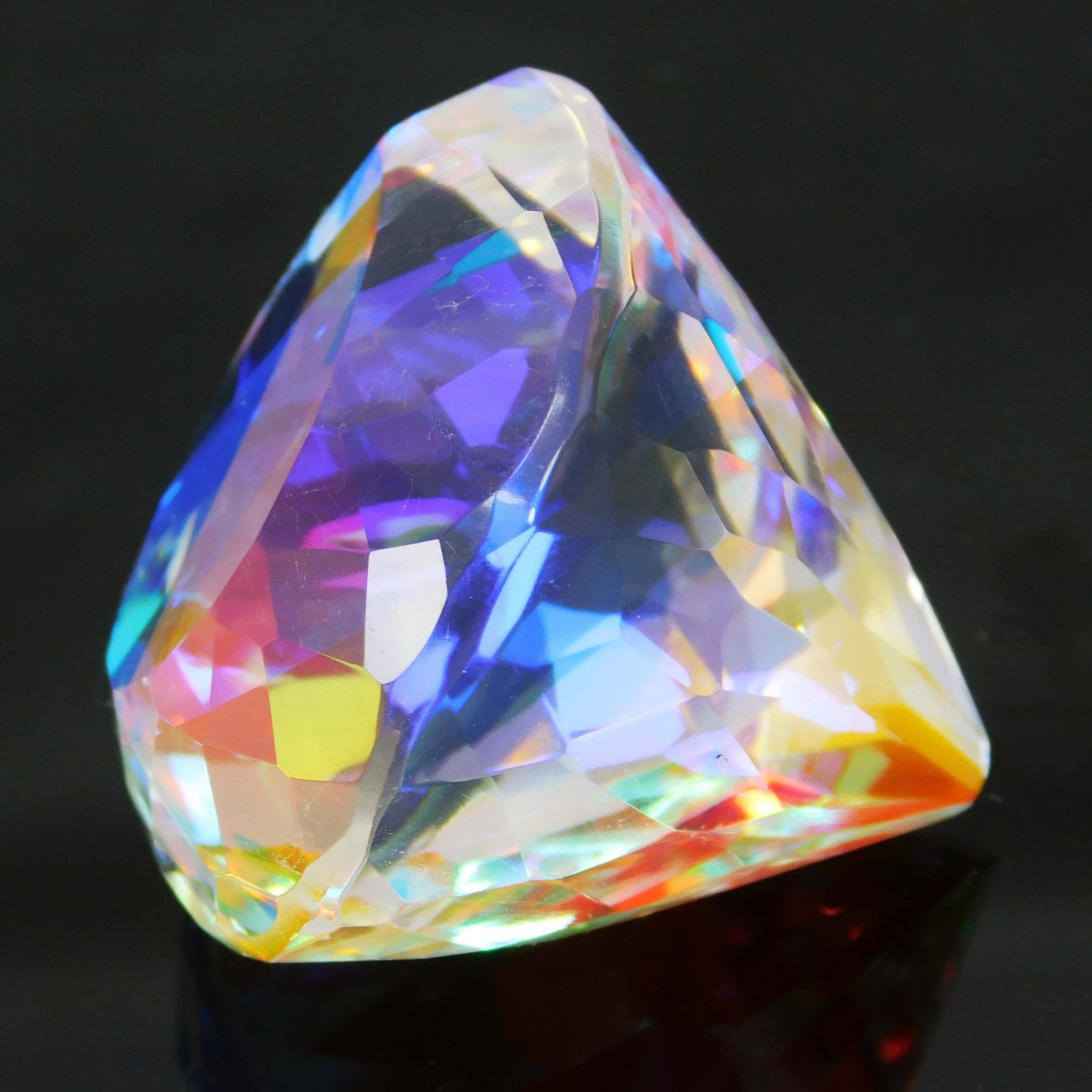 Certified Natural Mystic Topaz 74.95 Ct Pear Cut Brazilian Rainbow Loose Gem