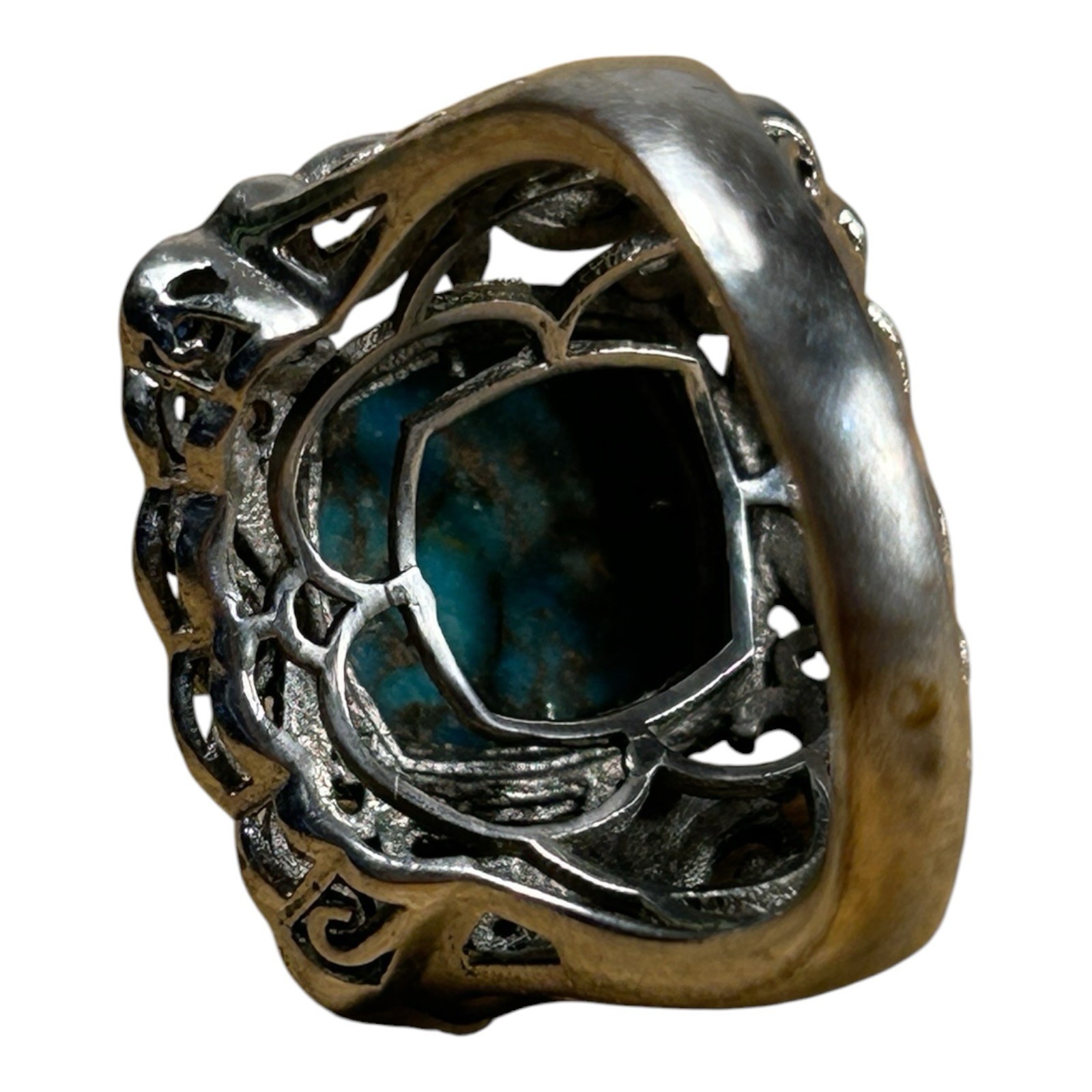 Copper Turquoise Ring Sterling Silver 925 Karis STS Size 7.5