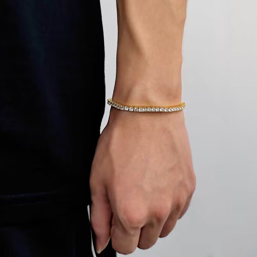 3-7mm Woman Man 18k Gold Plated Stainless Steel Rope Chain Bracelet Bangle 7-9”