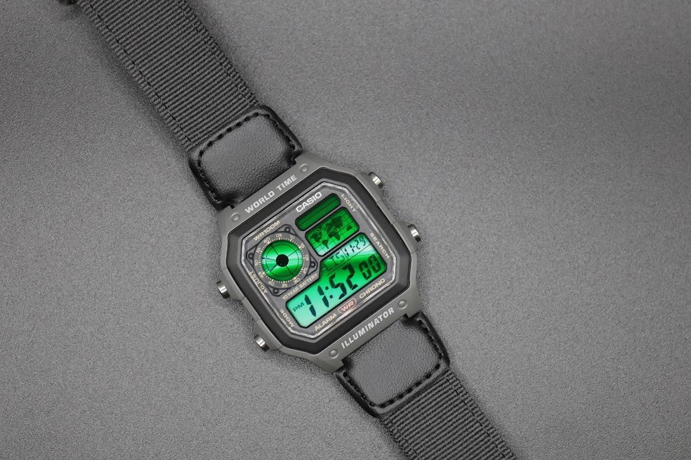 Emerald Green | Casio Digital Sport Royale AE-1200WHUB | World Time Watch | Mod