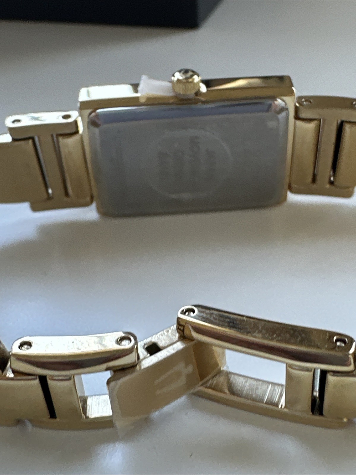 Bulova Bangle Ladies Diamond Gold Plated Stainless Quartz Watch 97P141