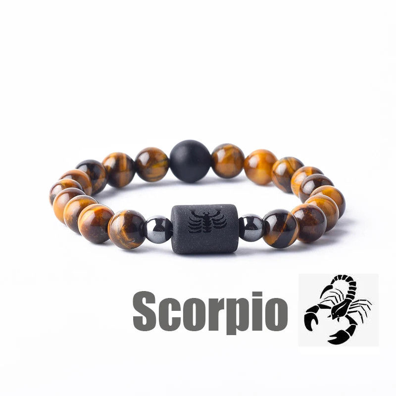 Zodiac Sign Bracelet 12 Constellation Gemini Virgo Libra Friendship Men Jewelry