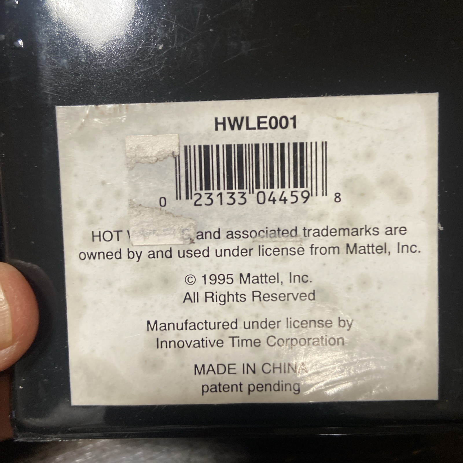 Vintage 1995 Hot Wheels Limited Edition 0455 Of /3000 Model HWLE001 Mattel Inc