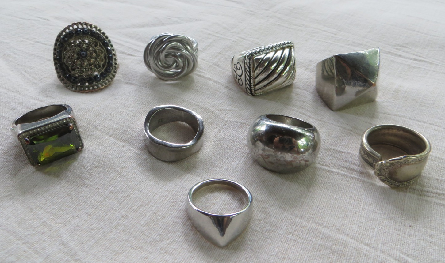Lot of 9 Assorted Fashion Rings