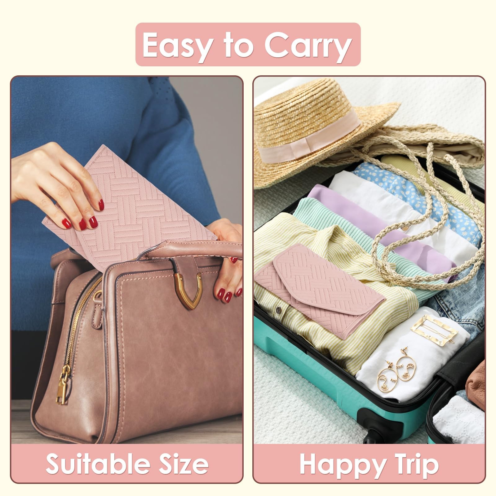 Travel Jewelry Organizer Bag Anti-Tangle Foldable Small Jewelry Roll Travel C…