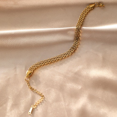 Stainless steel 18K European and American trendy chain woven bracelet