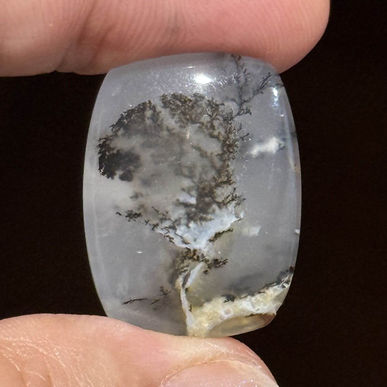 22ct 24.3×18.5x6mm Fine Rectangle Dendrite Opal Cabochon Loose Picture Stone