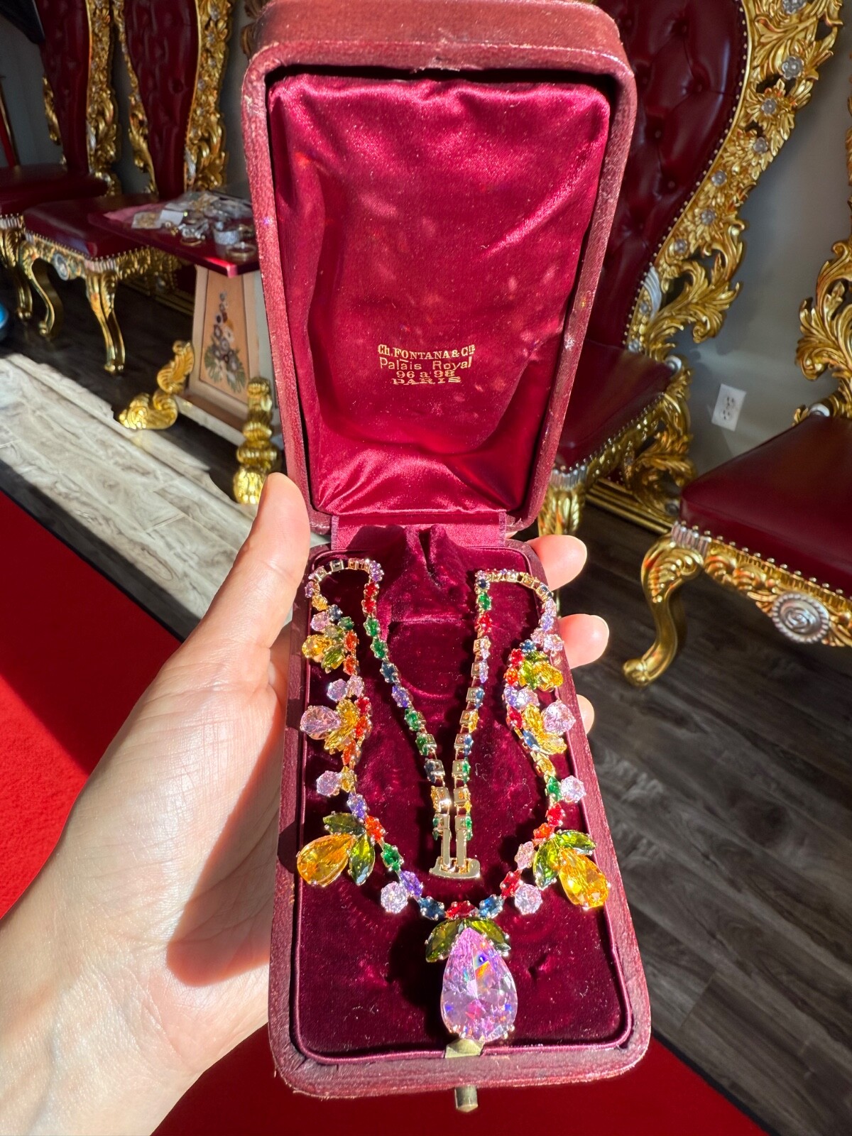Summer Multicolour Gemstone Necklace Jewelry Luxury Gift For Her, Comes With Box
