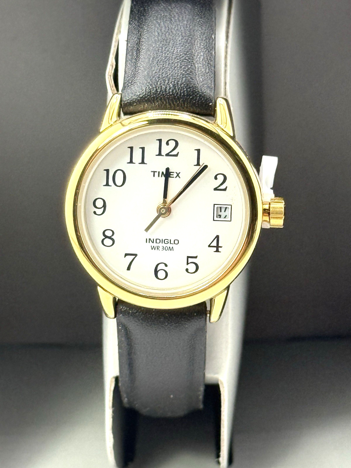 Timex® Women’s Leather Watch Gold and Black Leather – T2H341- New!!