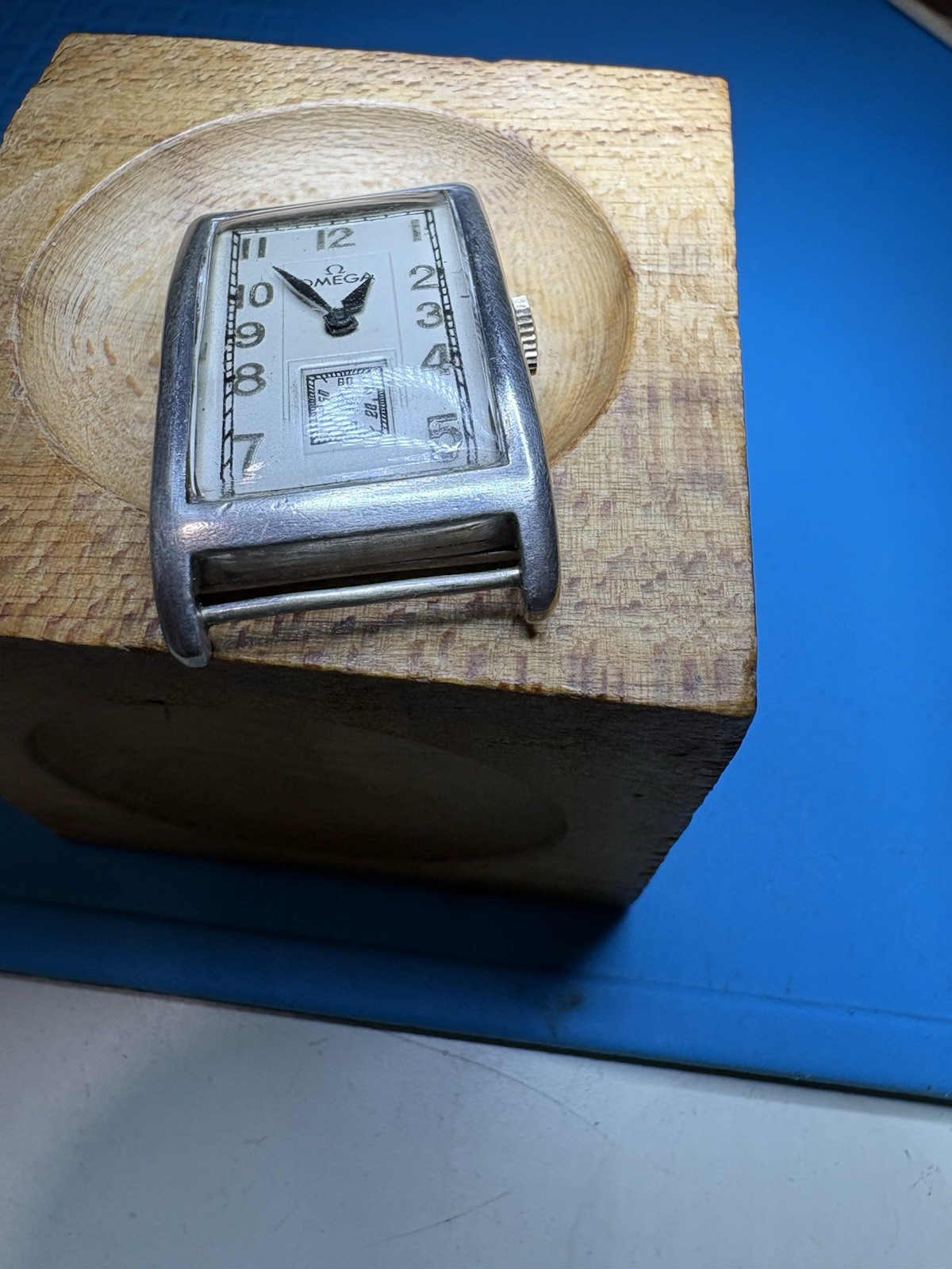 Vintage 1935 Omega Tank 20f 17Jewel Men’s Mechanical Wristwatch Silver Case
