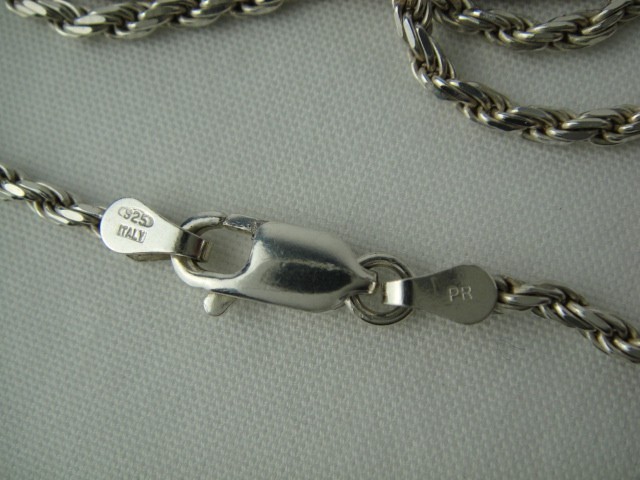 Sterling Silver – Stamped 30 in Rope Chain Necklace Italy 14 Gram
