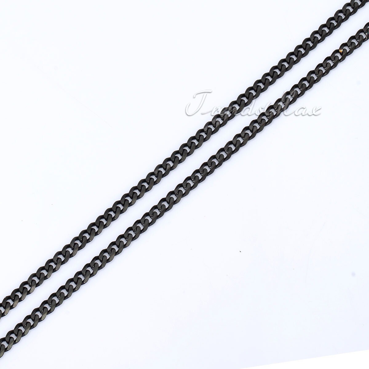 Black Stainless Steel Cuban Curb Chain Necklace Jewelry 86cm Long Link for Mens