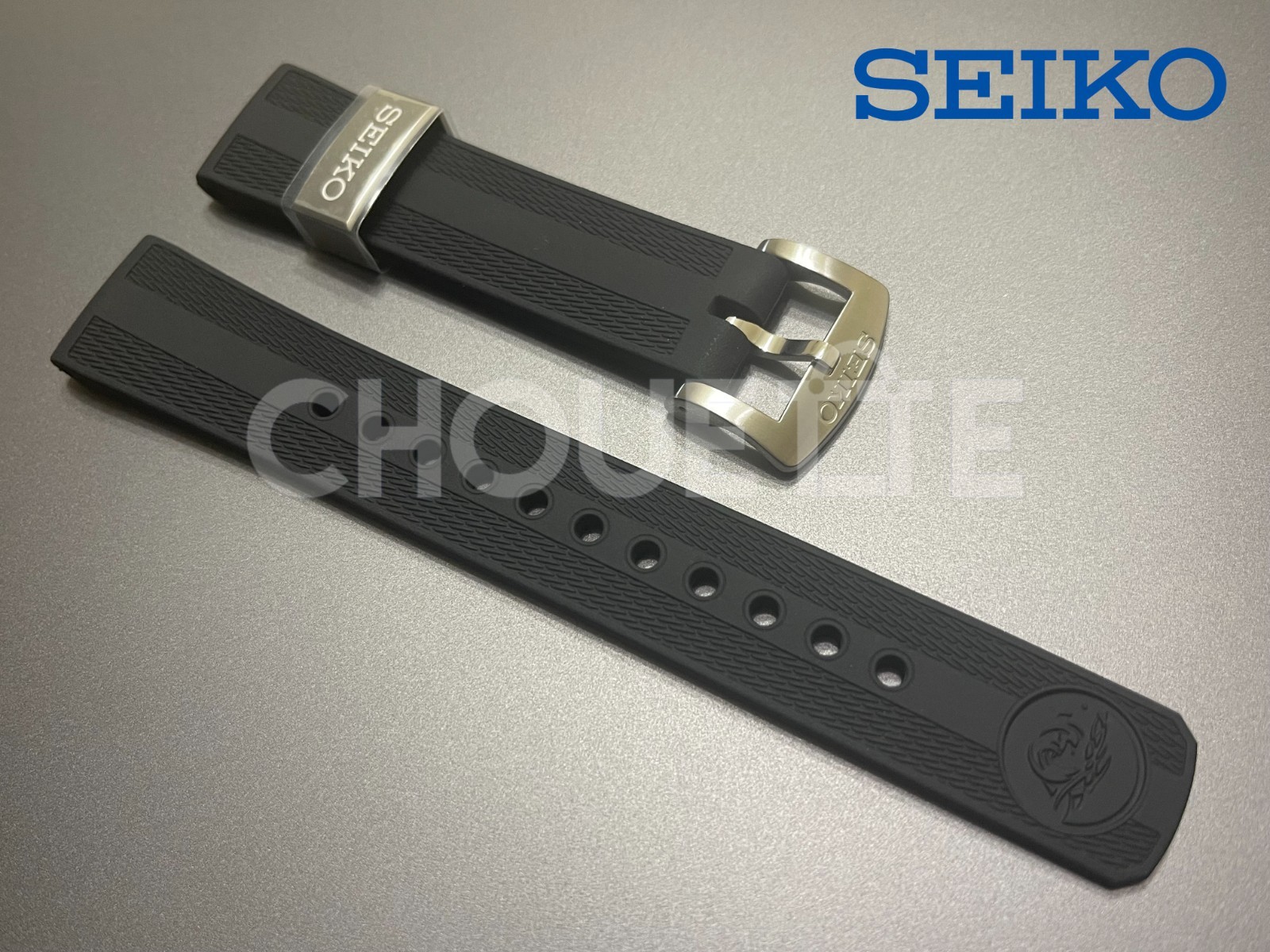 Seiko R03E011J0 SPB143 SPB153 SPB265 SBDC111 20mm Black Silicone Rubber Strap