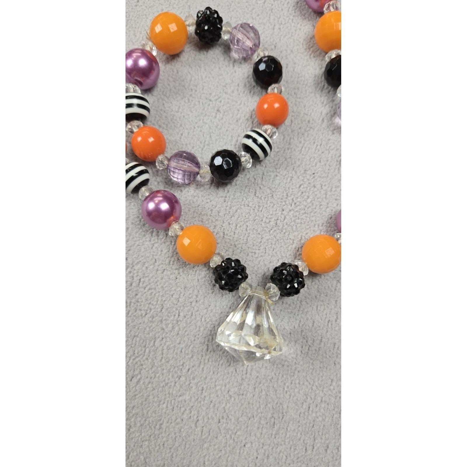 Girls 6 Bubblegum Bead Necklace & Bracelet Sets Kids Colorful Whimsical Holiday