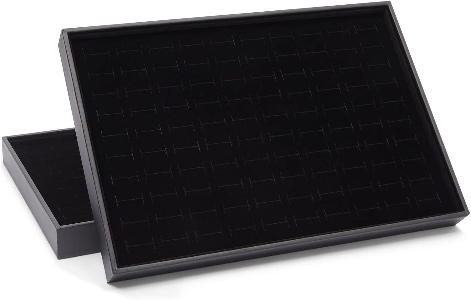Juvale 2 Pack Ring Display Tray Velvet, 100 Slot Foam Jewelry Organizer