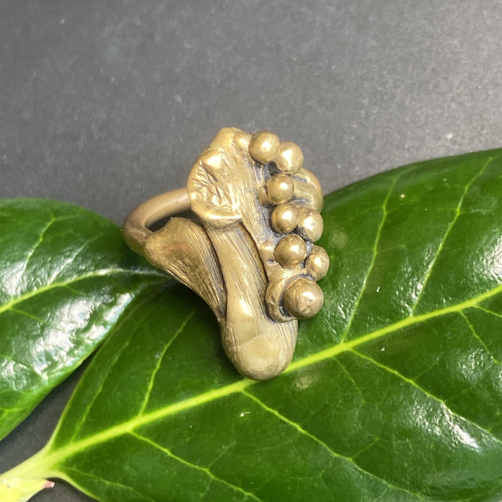 Antique Vintage Art Nouveau Bronze Ring Estate Jewelry Pre-owned Calla Size 4