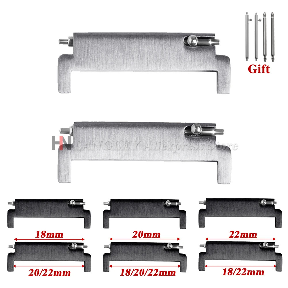Watch Band Adapter 18mm 20mm 22mm Quick Release Strap Connector Pair