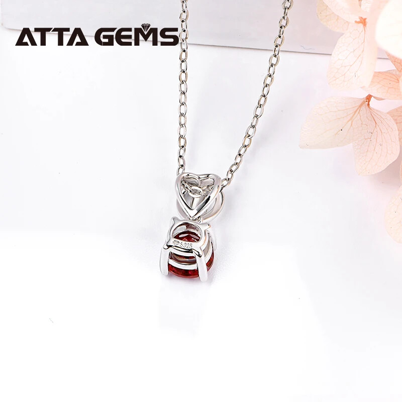 1 Carat Ruby Pendant Round Cut Pendant Necklace Gift for Her Gorgeous Pendant