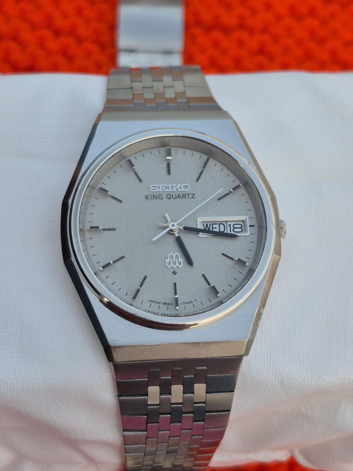 Vintage Seiko King Twin Quartz Watch 9923-7000 Stainless Steel Day Date JDM HAQ