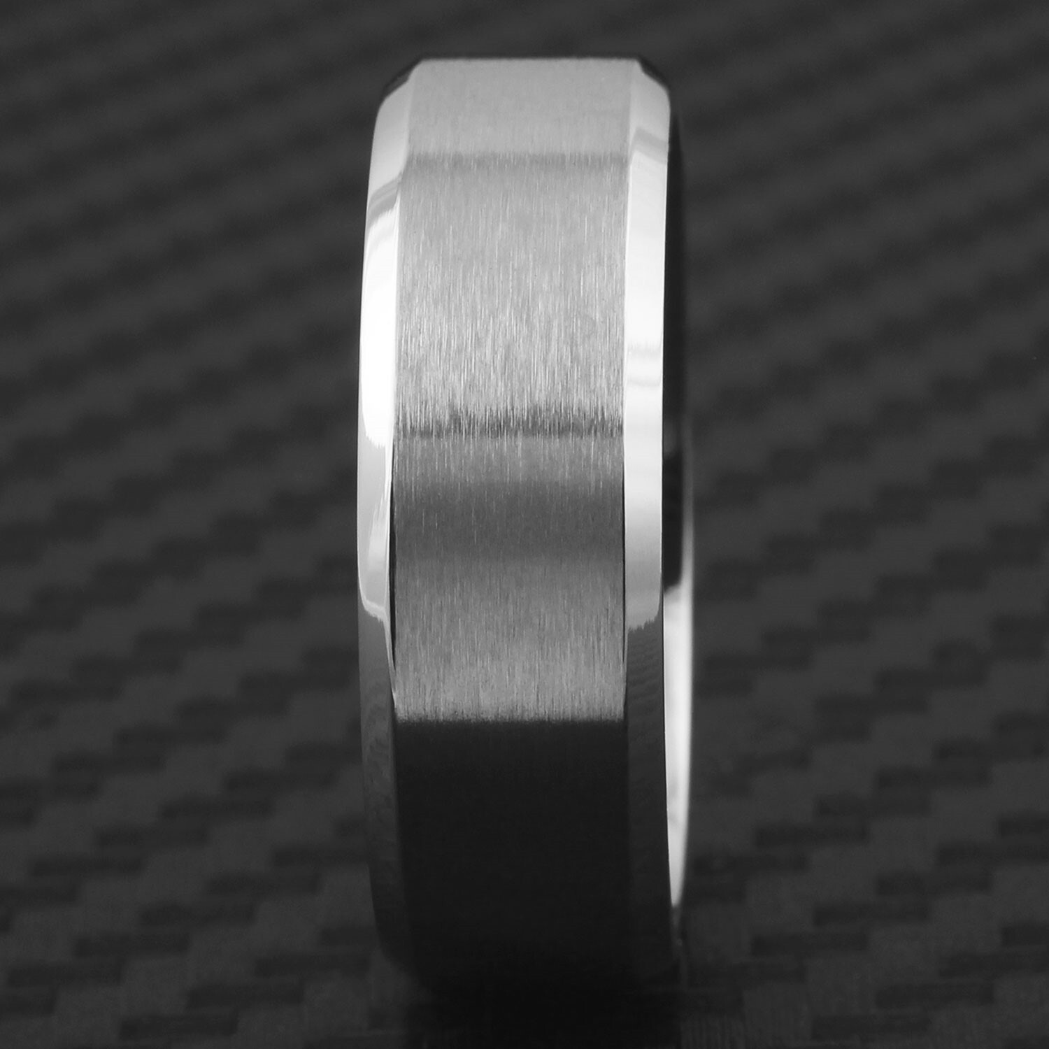 Titanium Men’s Brushed Center Polished Edge Wedding Band Ring