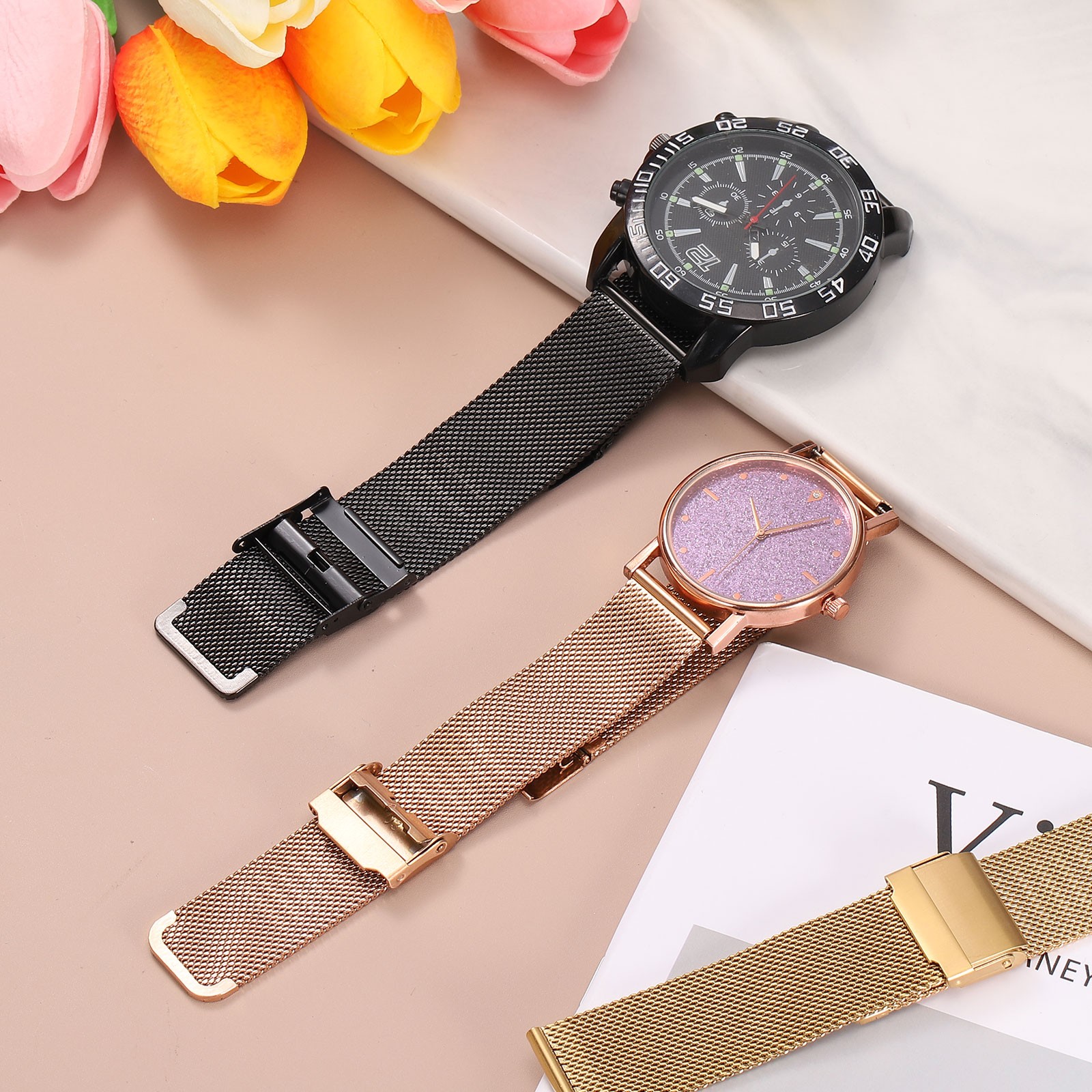 Stainless Steel Mesh Watch Band 15mm Quick Release Watch Strap Silver