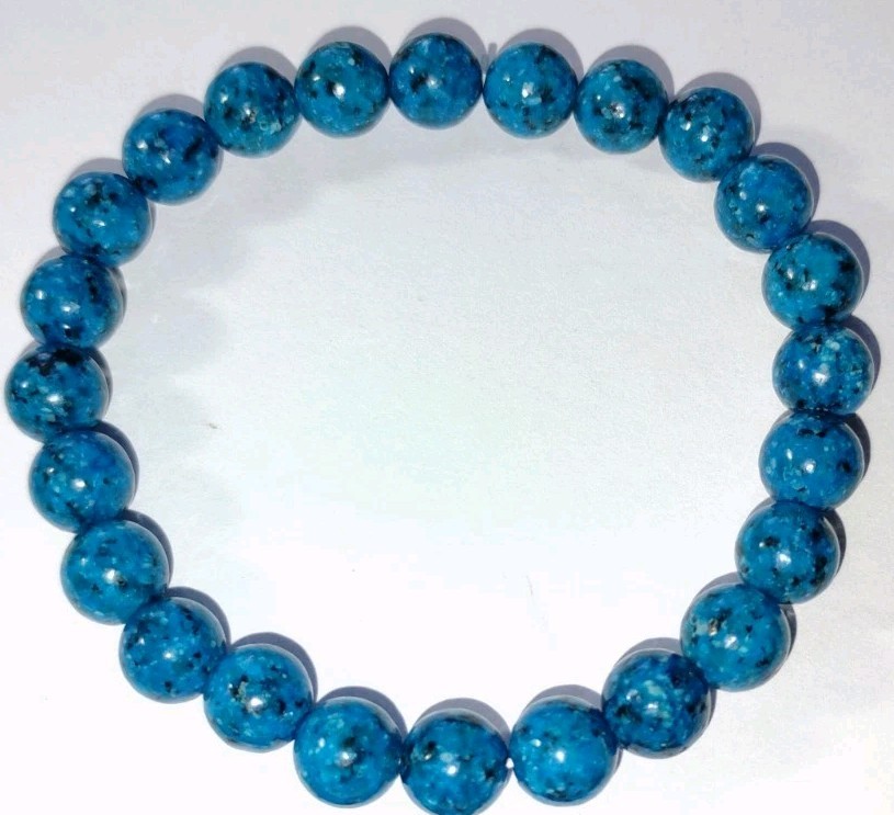 Blue Apatite Blue Beaded Stone 9″ in circumference