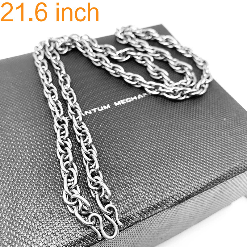 Pure Titanium Twisted Necklace 7mm Wide Unisex Anti Allergic 21.6″ Super light