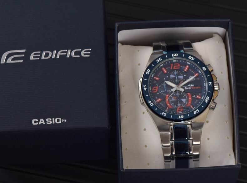 Casio Edifice Toro Rosso EFR-564TR-2ADR Blue Dial Stainless Steel Men’s Watch