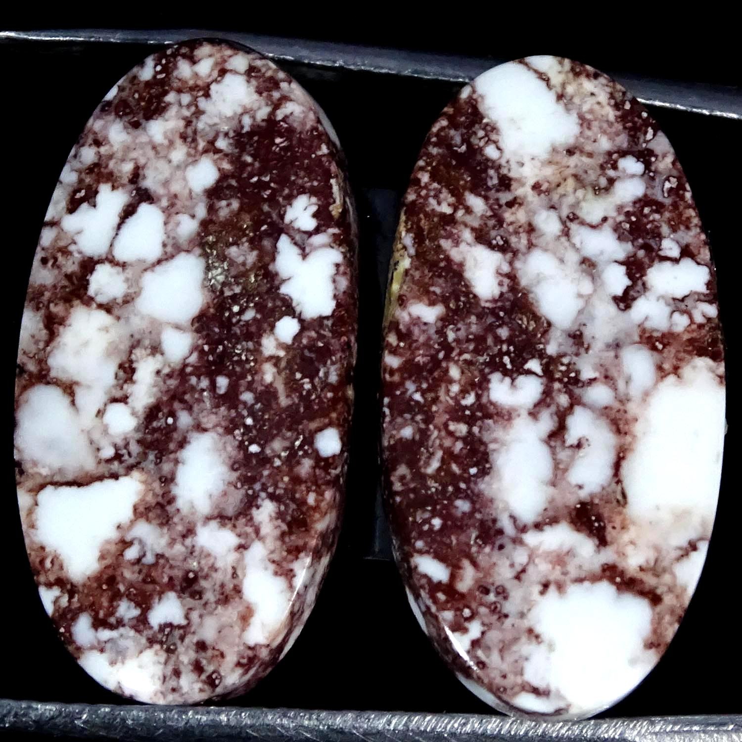 20.50Cts Natural Wild Horse Cabochon Oval Pair Jewelry Making 11X22X4MM