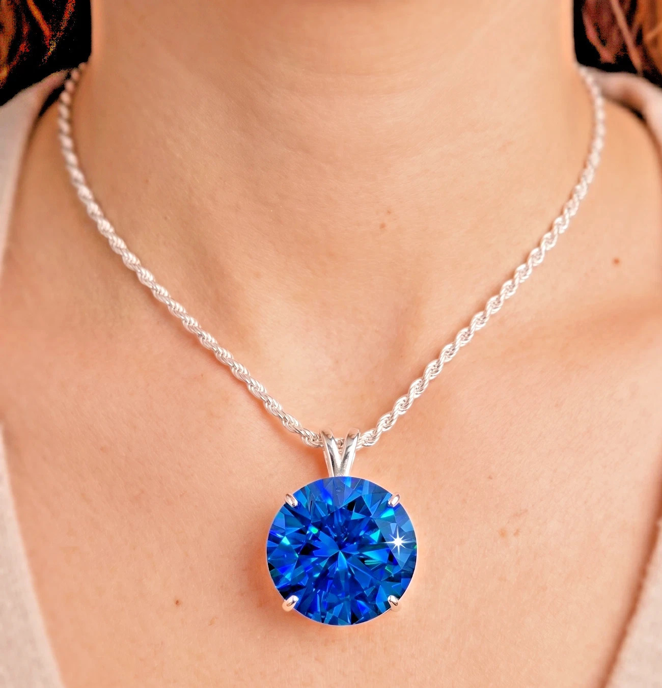 10.00 Ct Certified Blue Diamond Pendant, Tariffs FREE & Matching Studs