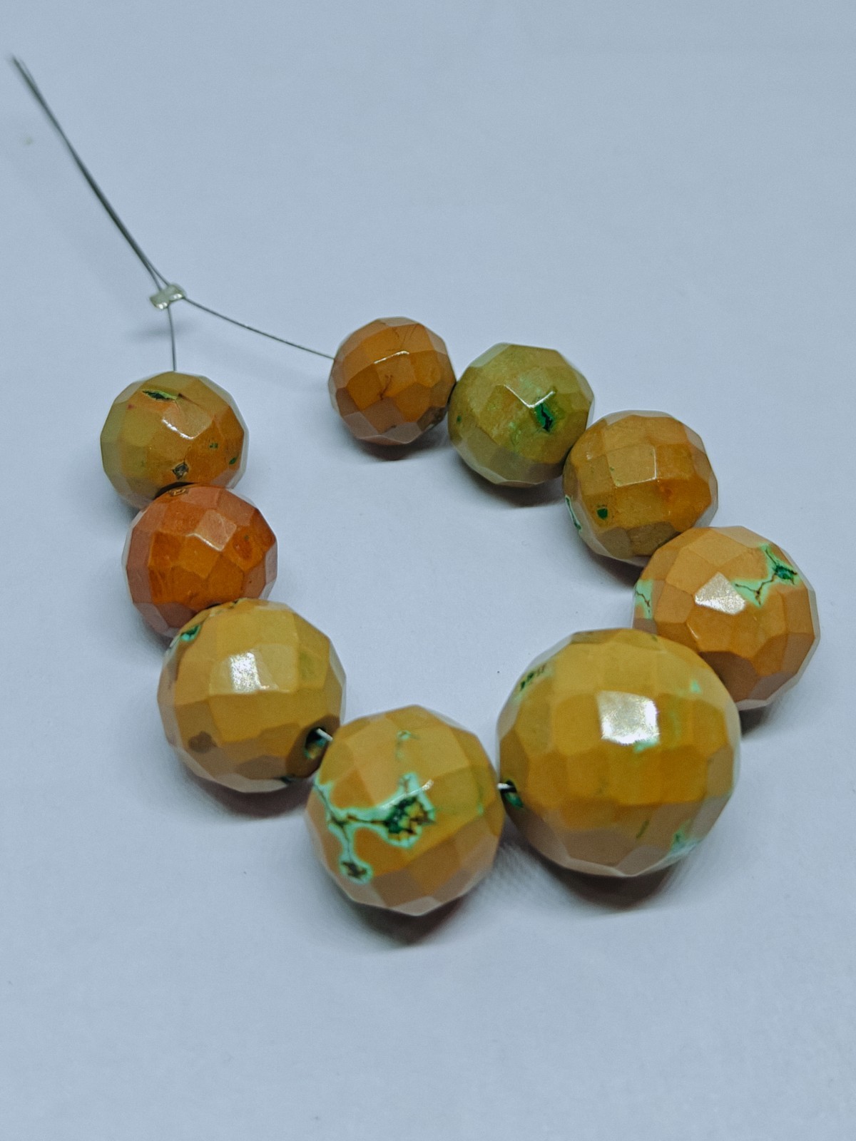 Natural Turquoise Faceted Round Ball Beads, Loose Gemstone For Jewelry Supplies