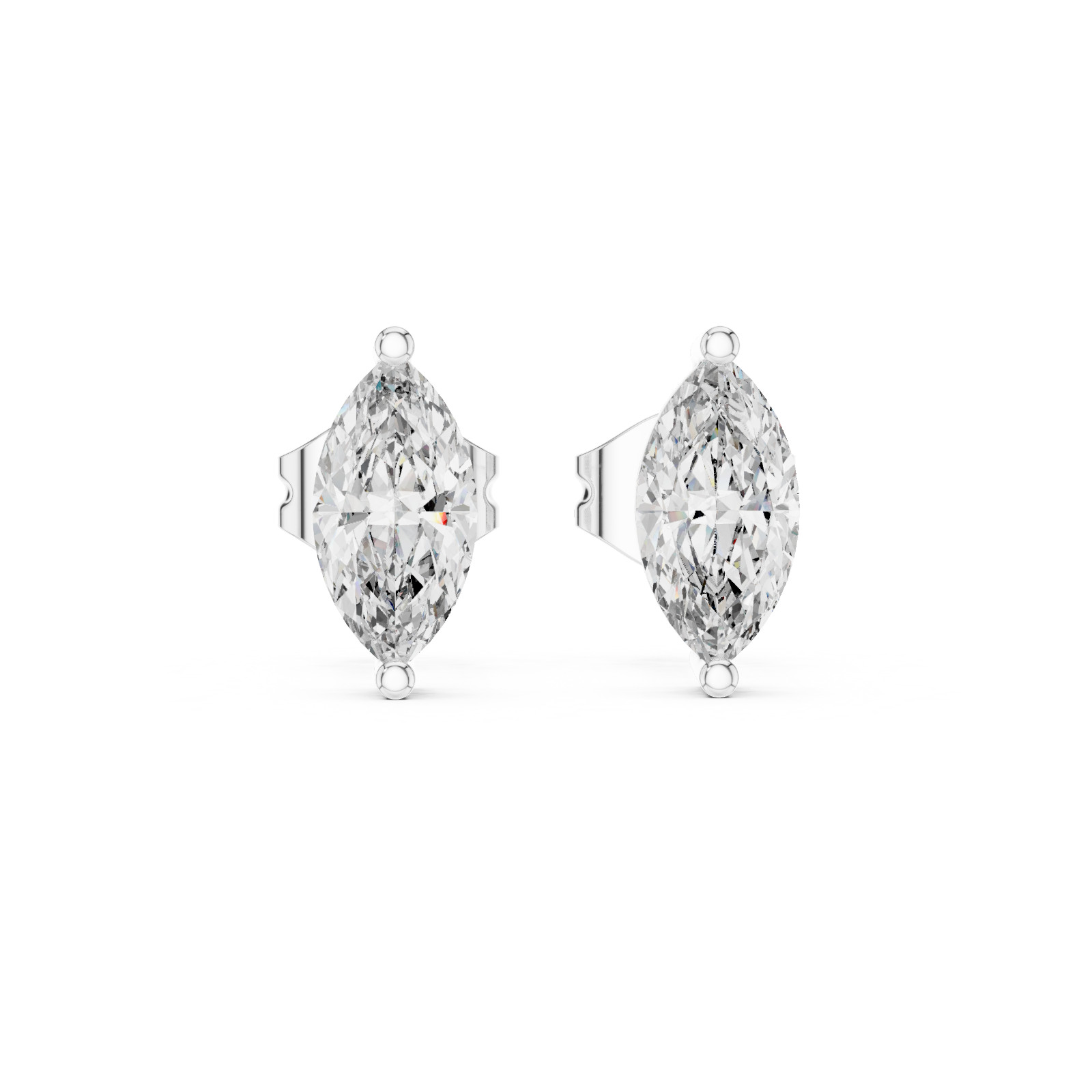 Certified Natural Diamond Designer Style Prong Studs Earrings 14K Gold Over