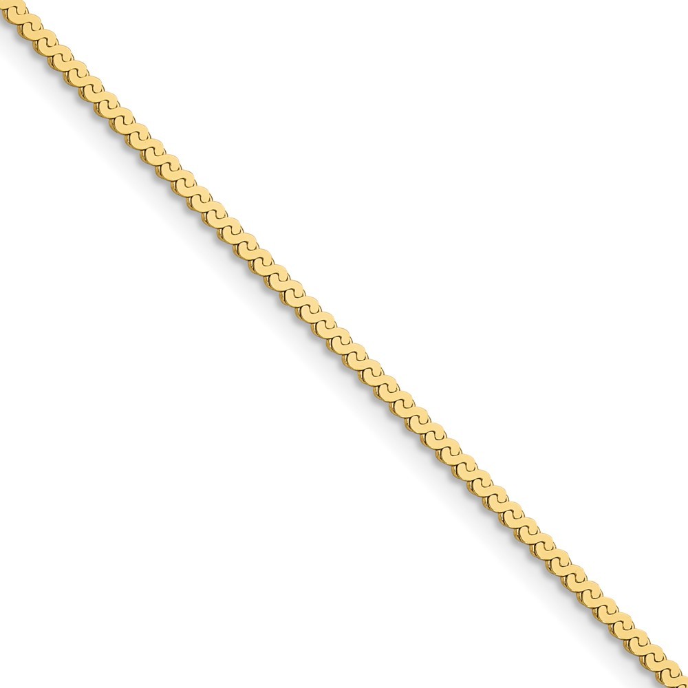 14K Yellow Gold 1.55mm Serpentine Chain Necklace 24″